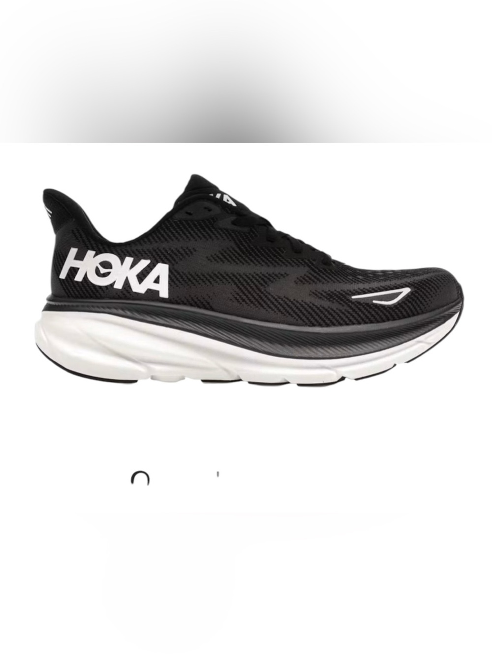 Hoka Men's Black and White Road Running Shoe size 10.5